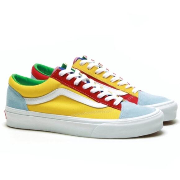 Van's Women's Old Skool Multicolor Yellow Sunshine Sneakers Style 36 - Size 7.5 - Picture 1 of 7